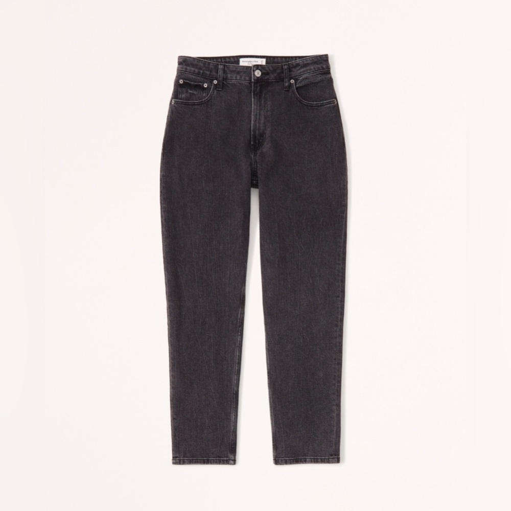Abercrombie black high rise mom jeans size 30/10L curve love